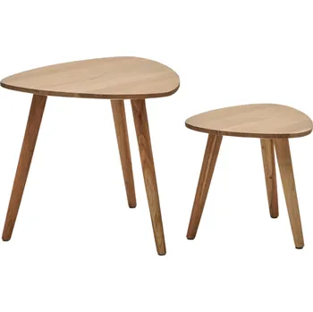 Toaletní stolek Kave Home Set dvou dřevěných odkládacích stolků Duvani