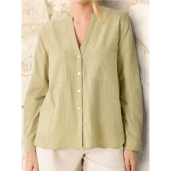 Dámské tričko Sinsay - Bavlněné tričko s dlouhým rukávem - zelená - 618DA-77X - 618DA-77X-M