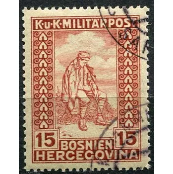 Poštovní známka (1918) MiNr. 143 - O - Bosna a Hercegovina (Rakousko-Uhersko) - válečný invalida Položka 1