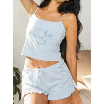 Dámské kraťasy Sinsay - Pyžamové kraťasy - modrá - 444EC-05X - 444EC-05X-XS