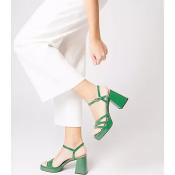Dámské sandále WONDERS dámské sandály na platformě zelené
