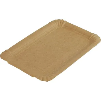 Jednorázové nádobí Think`n green Papírový tácek hranatý kraft TnG 130/200mm 100ks