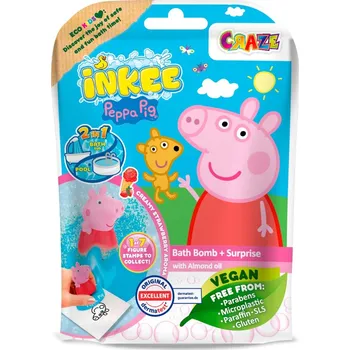 Koupelová kosmetika Craze Inkee Šumivá bomba do vany s překvapením Peppa Pig 80 g