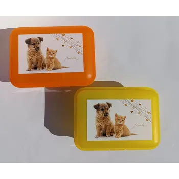 Svačinový box TVAR Dětský svačinový box dělený - Štěně a kotě