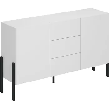 Komoda Komoda do obývacího pokoje (typ 43) JUKON bílá supermatt/černé kovové nohy