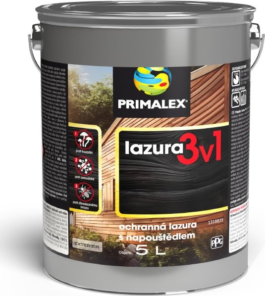 Primalex lazura tenkovrstvá 3v1 Barva: Kaštan planý, Objem: 2,5l