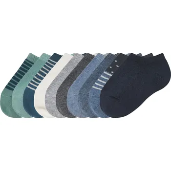 Dětská móda lupilu® Dětské nízké ponožky s BIO bavlnou, 10 párů (tyrkysová / modrá / navy modrá, 23/26)