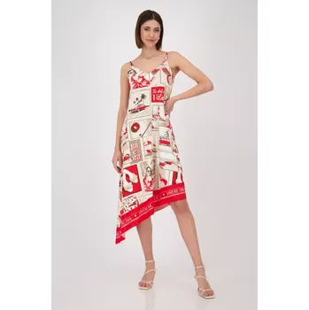 Dámské šaty Monari SARDINIEN dámské šaty béžové s potiskem 38 66622 M