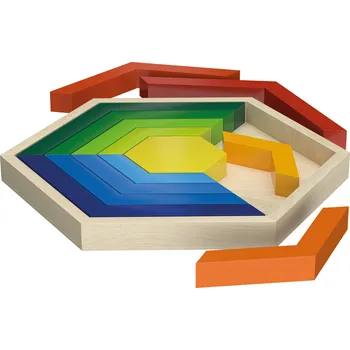 Dřevěná hračka Playtive Duhové kostky / Duhová skládačka / Duhové věže / Mozaika (duhová skládačka)