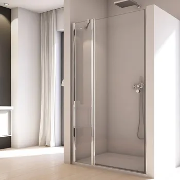 Sprchové dveře Ronal SOLINO SOL13+V.SOL jednokřídlé sprchové dveře 110 cm Šířka: 1100 mm, Profil: Černá, Sklo: Hladké čiré