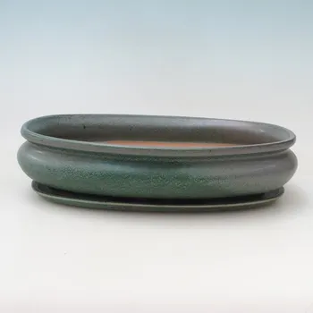 Květináč Bonsai miska + podmiska H15 - 25,5x17,5x6 cm. - zelená