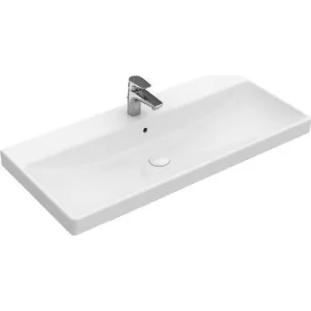 Umyvadlo Villeroy & Boch Avento - Umyvadlo nábytkové 100x47 cm, s přepadem, otvor pro baterii, CeramicPlus, Stone White 4156A5RW