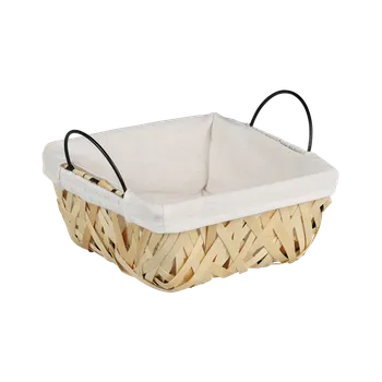 KESPER Dřevěný košík na pečivo s látkovou vložkou, výška: 100 mm, délka: 235 mm, šířka: 200 mm