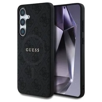 Telefonní příslušenství Guess PU Leather 4G Colored Ring MagSafe Zadní Kryt pro Samsung Galaxy S25+ Black