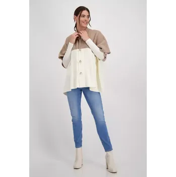 Dámský svetr MONARI coza glamour dámské pončo hnědobéžové