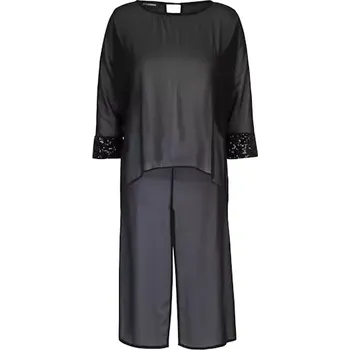 Dámská halenka Dorisstreich halena dlouhá černá průsvitná