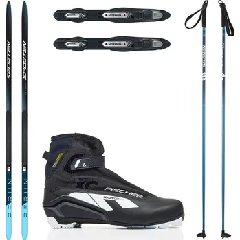 Běžky SPORTEN Perun Pro SKIN NIS se stoupacím pásem + vázání + boty Fischer XC + hole
