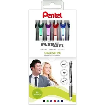 Gelový roller Pentel Energel, 0,7 mm, sada 6 barev
