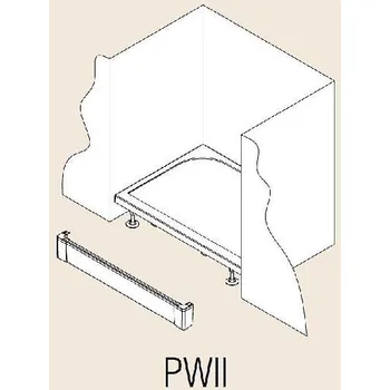 Sprchová vanička RONAL Marblemate - Hliníkový přední panel pro obdélníkovou vaničku, I-panel, 1 strana, 1200 mm - vanička černá matná PWII12006