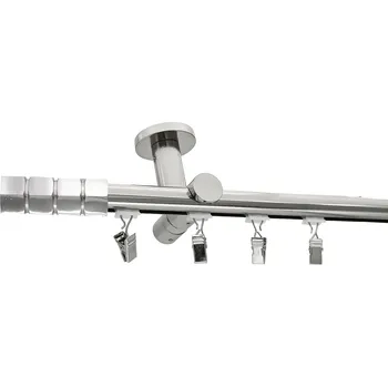 Garnýž Kovovégarnýže.cz Stropní garnýž Craft broadway 19 mm efekt nerez Varianta jednořadá nebo dvouřadá: Dvouřadá, Uchycení látky: jezdec s kovovou žabkou, Délka garnýže Broadway: 480 cm