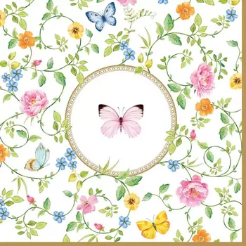 Papírový ubrousek Easy Life, Itálie Easy Life - Papírové ubrousky Dancing Butterflies 20 ks - 33 x 33 cm