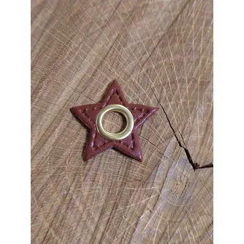 Průchodka s koženkovou hvězdou k našití barva hnědá