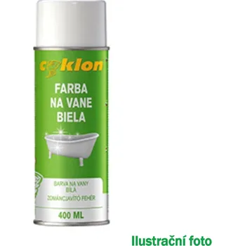 Barva ve spreji Cyklon Vrchní barva na vany keramická BÍLÁ sprej 400ml, 1902601