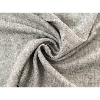 Snový svět Lněná látka černo-bílý melír 190g/m2