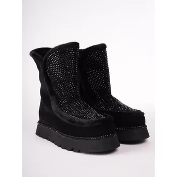 Dámská zimní obuv Alma En Pena dámské ugg černé semišové 38