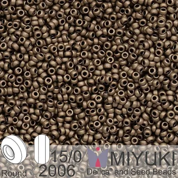 Korálek Korálky Miyuki Round 15/0. Barva 2006 Matte Met Dk Bronze. Balení 5g