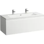 Laufen Pro S - Skříňka s dvojumyvadlem, 120x53x50 cm, 1 zásuvka, lesklá bílá H8609684751071