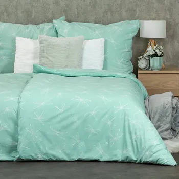 Povlečení 4Home Bavlněné povlečení Dragonfly zelené 160 x 200, 70 x 80 cm zipový uzávěr