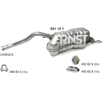 Tlumič výfuku Zadní tlumič výfuku ERNST 551151