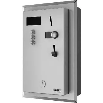 Vodovodní baterie Sanela Automaty - Vestavný mincovní automat pro 1-3 sprchy, interaktivní ovládání, antivandal, matný nerez SLZA 01LNZ
