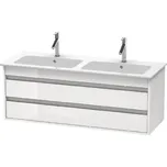Duravit Ketho - Umyvadlová skříňka 48x127x48 cm, 2 zásuvky, lesklá bílá KT643202222
