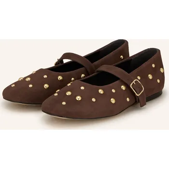 Dámské baleríny Mrs & Hugs Dámské Baleríny Typu Mary Jane S Nýty, tmavě hnědá...