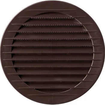 airRoxy AOZh 125 mm PVC větrací mřížka kruhová s přírubou a jemnou mřížkou, hnědá