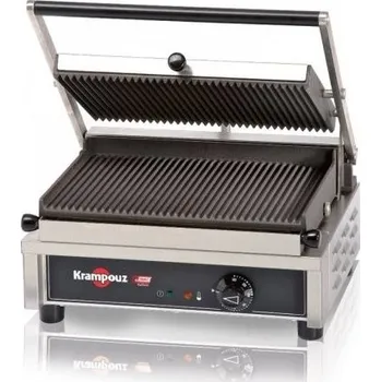 Kuchyňský gril Krampouz Gril kontaktní na paniny Easyclean 2v1, střední, rýhovaný