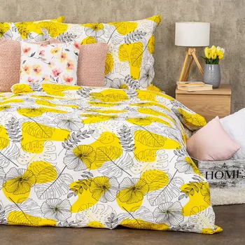 Povlečení 4Home Krepové povlečení Floral fantasy, 160 x 200 cm, 70 x 80 cm, žlutá