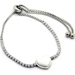 Prosperk Náramek z chirurgické oceli keramické srdce S2053