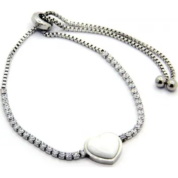 Náramek Prosperk Náramek z chirurgické oceli keramické srdce S2053