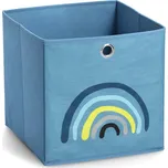ZELLER Dětský úložný box textilní, modrý, motiv duha 28x28x28cm