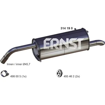 Tlumič výfuku Zadní tlumič výfuku ERNST 314190