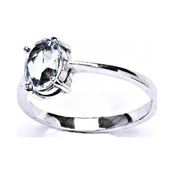 Prsten Zlatý prsten ,zirkon akvamarín , bílé i žluté zlato - T 1245