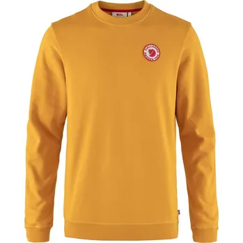 Pánská mikina svetr pánský FJÄLLRÄVEN 1960 Logo Badge Sweater M, Mustard Yellow - XL