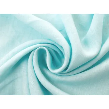 Snový svět VZOREK - Lněná látka modrá AZUROVÁ