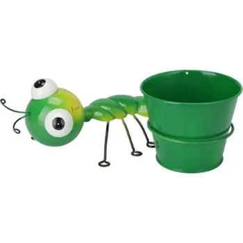 Květináč Plechový květináč s housenkou 8,5x23x19 cm