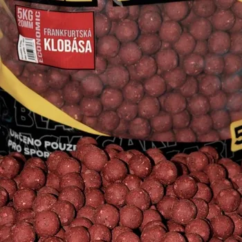 Návnadová surovina BLACK CARP - Boilies Economic 20 mm 5 kg Frankfurská klobása
