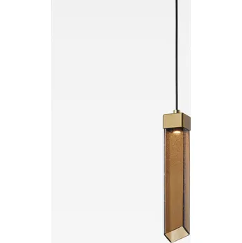 Brokis Designové LED závěsné svítidlo Comet Square 380, PC1378 Povrch Montury: Grafitový lak se strukturou, Barva skla: Hnědá kouřová - transparentní sklo, Baldachýn: Broušená champagne lak