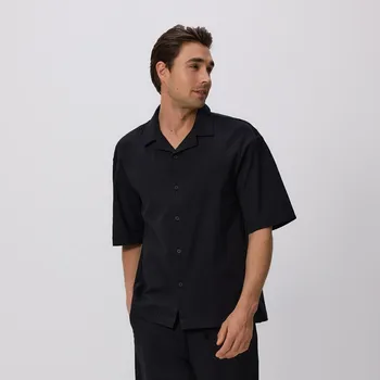 Pánská košile Reserved - Bavlněná košile comfort fit - černý - 160DV-99X - 160DV-99X-XXL